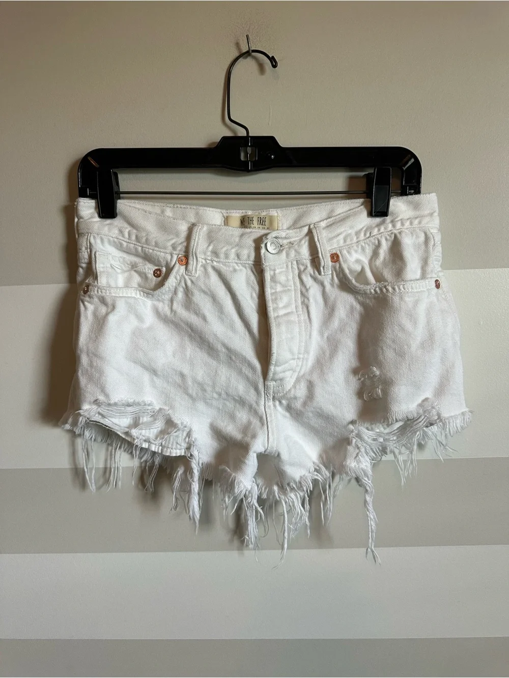 Free People White Denim Shorts